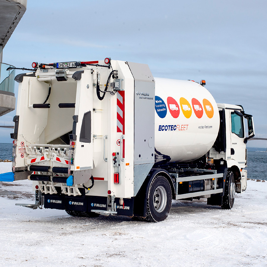 FAUN ROTOPRESS skraldebil med roterende tromle